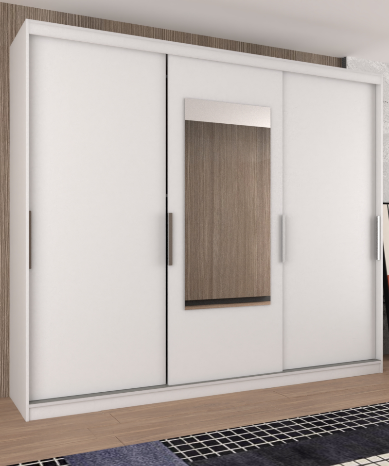 Sürgülü Gardırop Boydan Kapaklı 240/245 Cm Çıtasız Dolap
