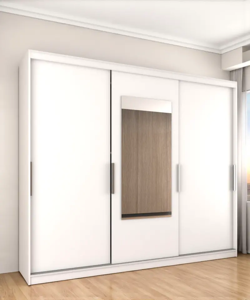 Sürgülü Gardırop Boydan Kapaklı 240/245 Cm Çıtasız Dolap