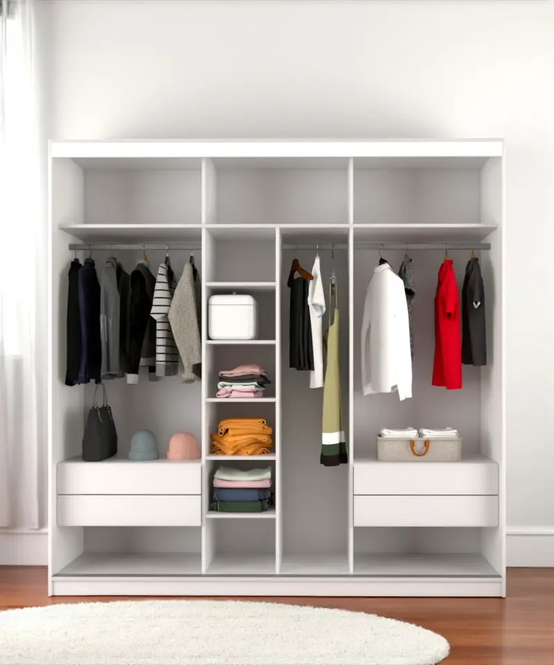 Sürgülü Gardırop Boydan Kapaklı 240/245 Cm Çıtasız Dolap