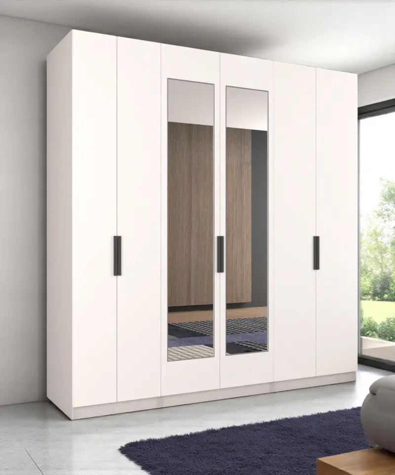 KapaklıBoydanAynalı230/245cmTav.Kadar Gizli Çek.PARLAK BEYAZ