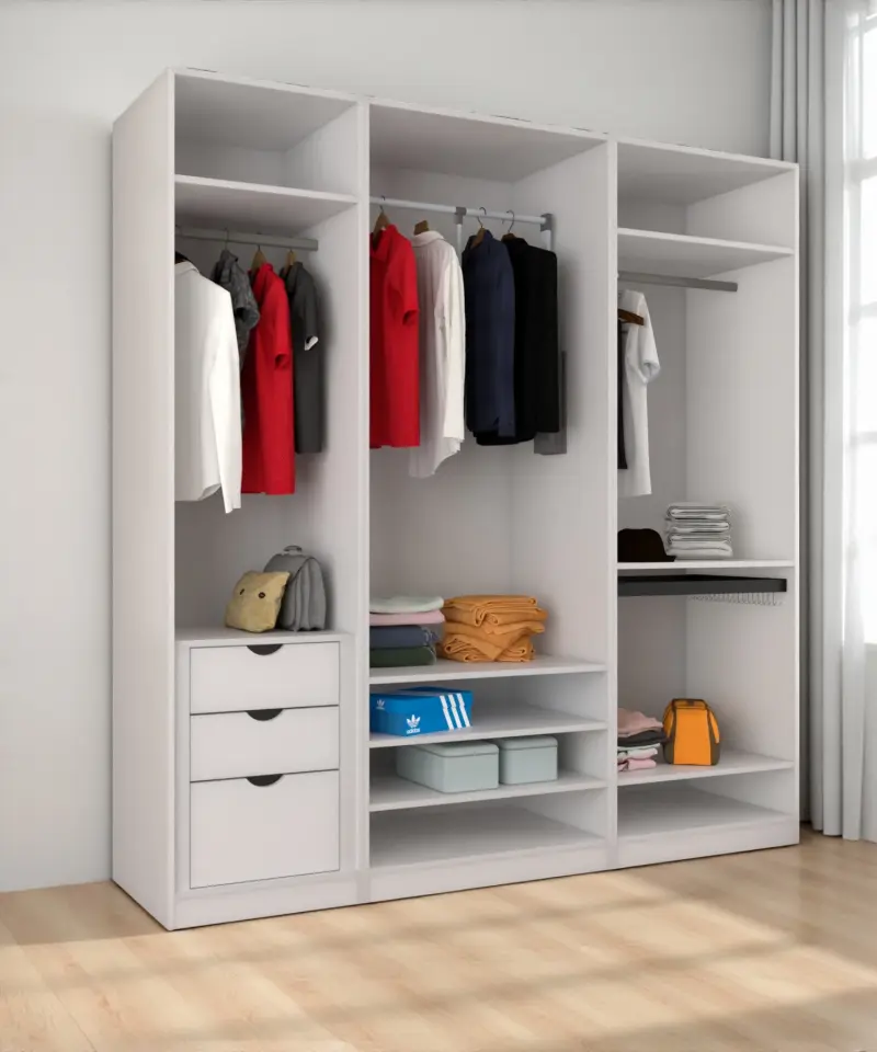 KapaklıBoydanAynalı230/245cmTav.Kadar Gizli Çek.PARLAK BEYAZ