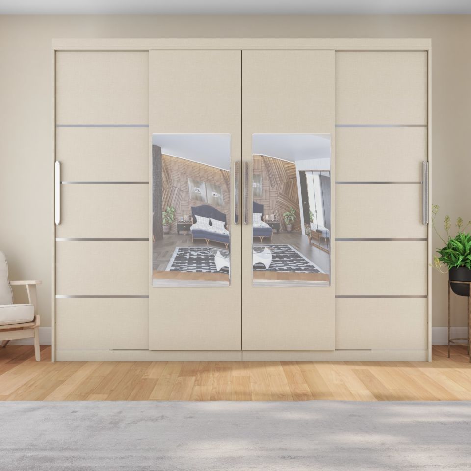 Sürgülü Gardırop Dört Kapaklı 400/210cm (KOTON VİZON) Rengi