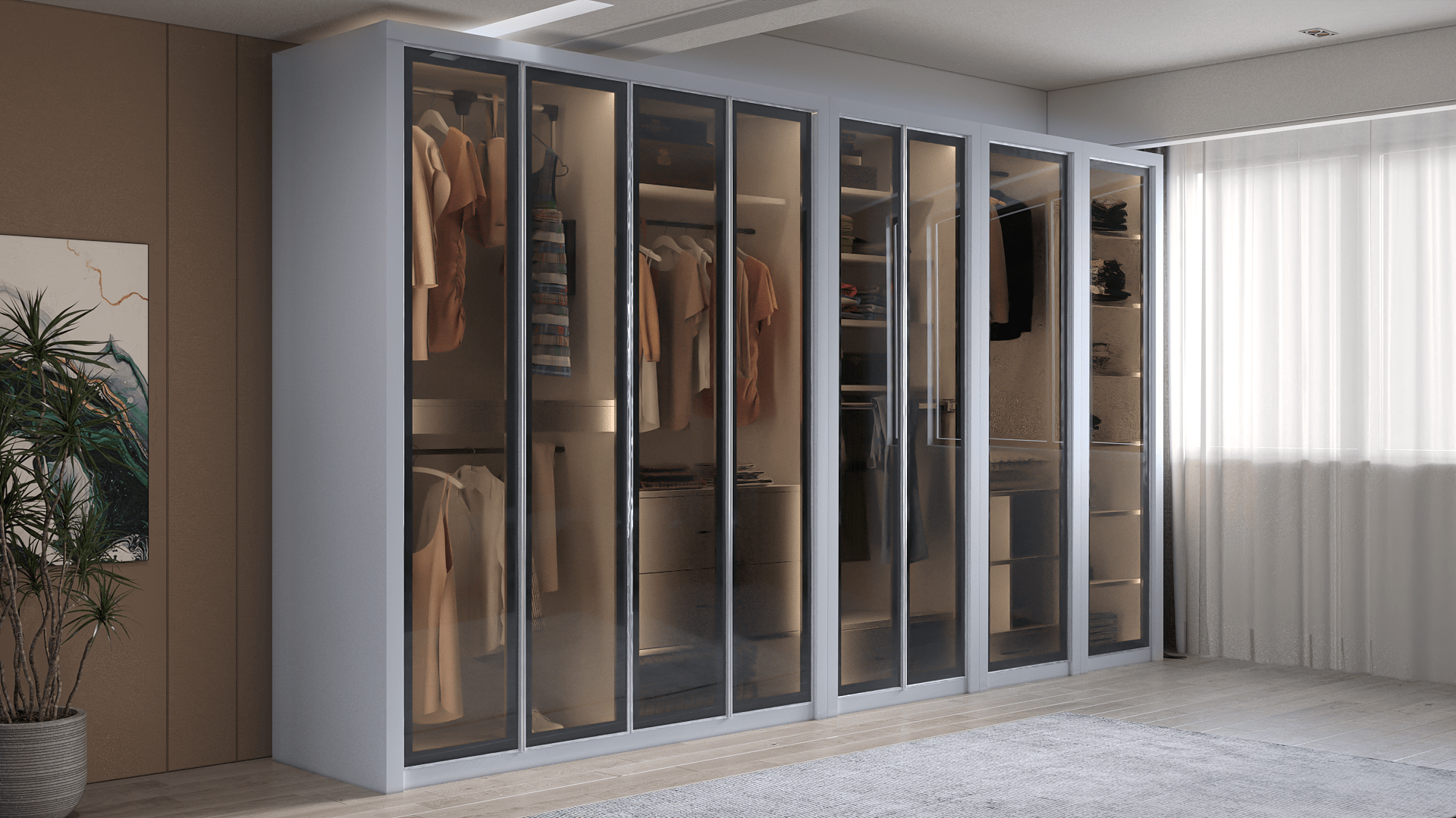 Alüminyum Çerçeve Kapaklı Camlı (MAT BEYAZ MDFLAM)