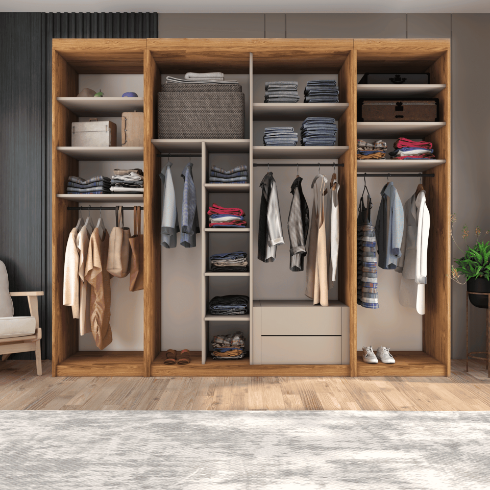 Boydan Kapaklı Orta Sürgülü Dolap 260/210cm KÜL GRİ UD