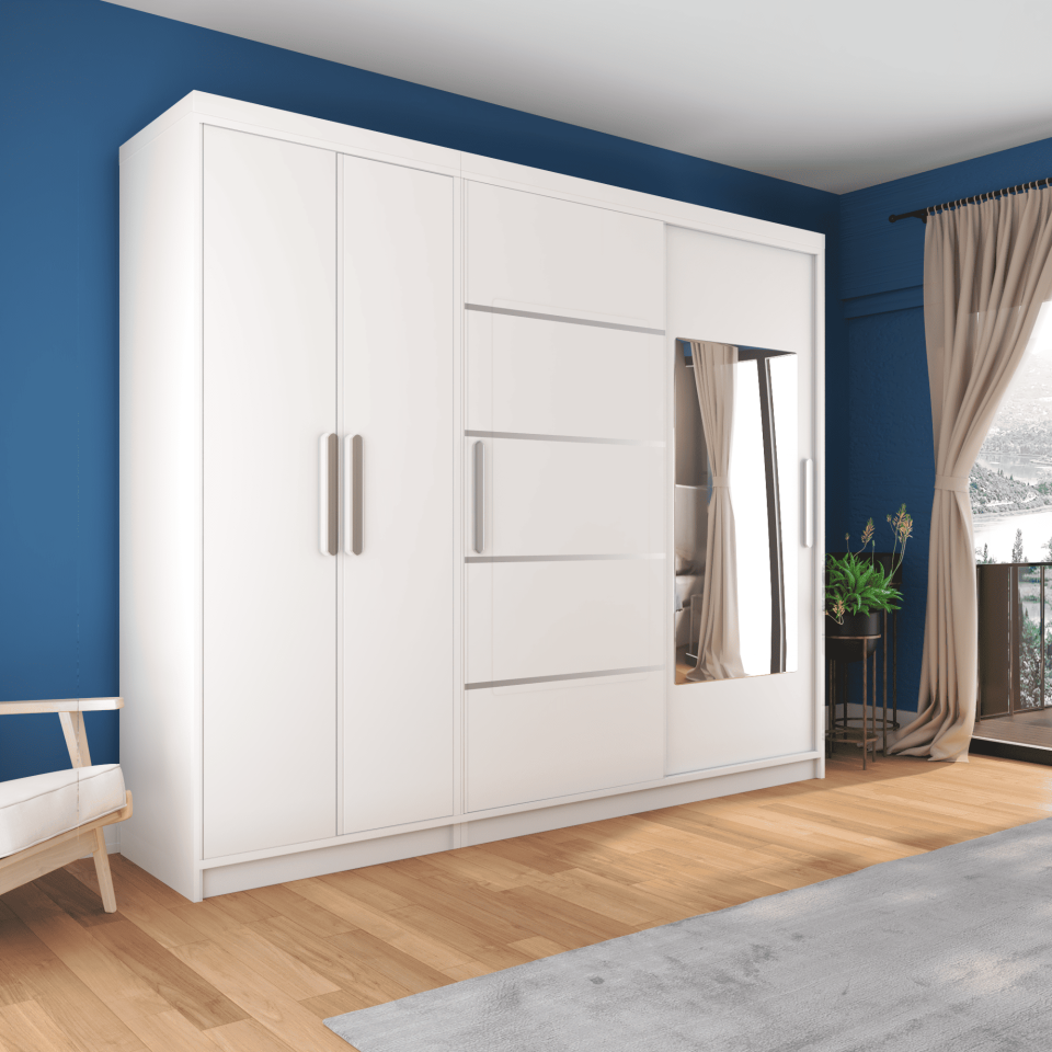 Sürgülü Gardırop Kapaklı Sürgülü Gardırop270210(PARLAKBEYAZ)