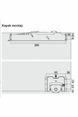 sürgülü kapak frenli mekanizme sistemi 160 cm göre