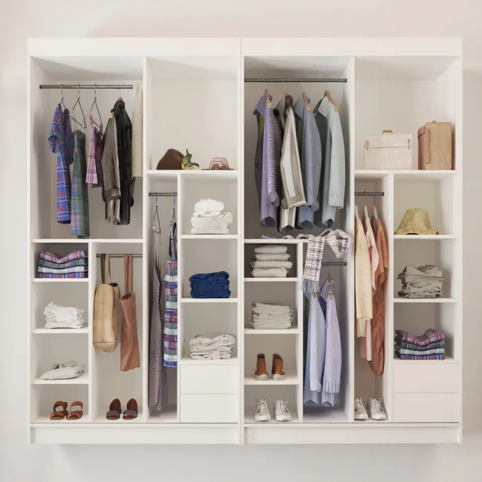 Sürgülü Gardırop Dört Kapaklı 360/210 Cm (PARLAK BEYAZ)