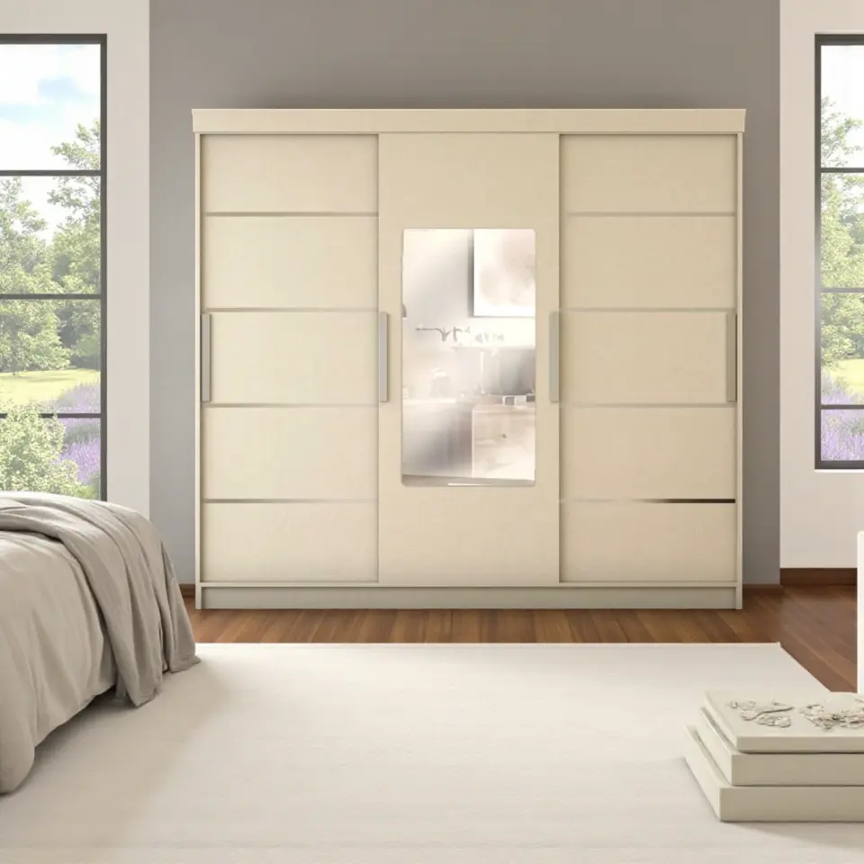 Sürgülü Gardırop Üç Kapaklı aynalı (275/210) KotonVizon