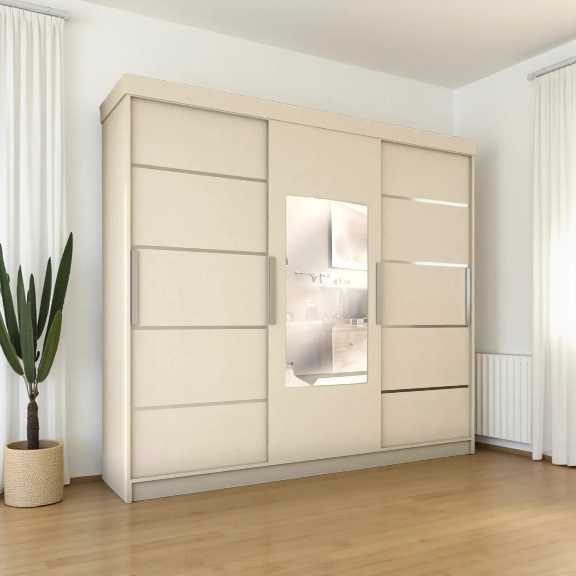 Sürgülü Gardırop Üç Kapaklı aynalı (275/210) KotonVizon