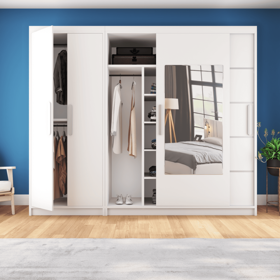 Sürgülü Gardırop Kapaklı Sürgülü Gardırop270210(PARLAKBEYAZ)MDFLAM