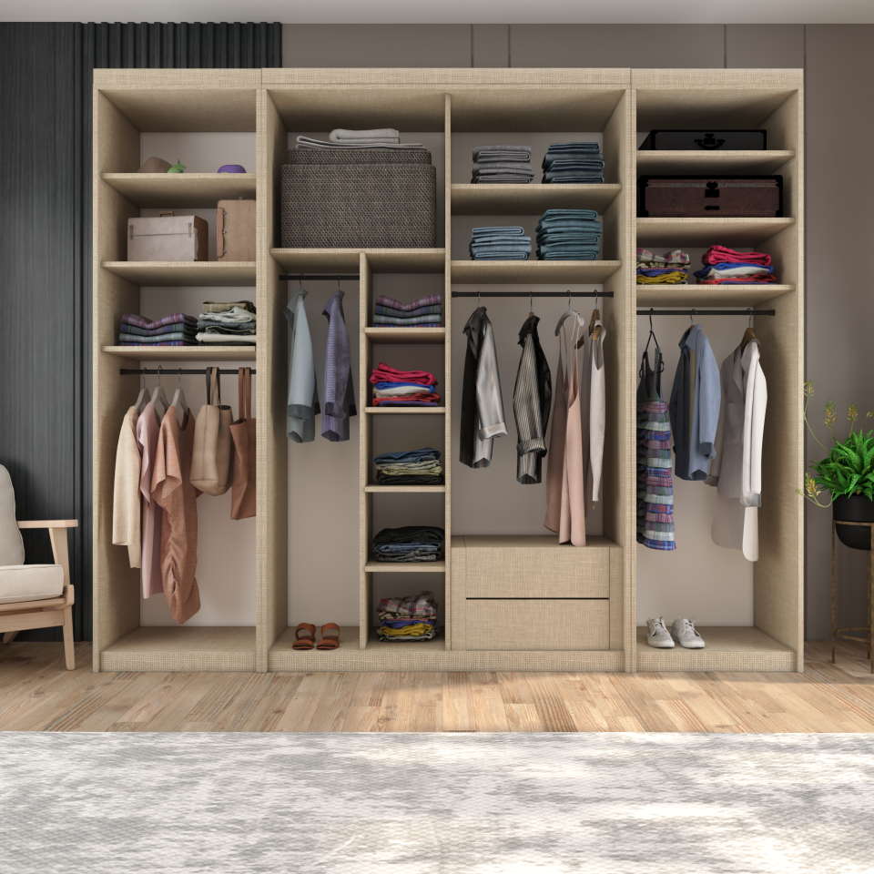 kısmi Gardırop Boydan Kapaklı Sürgülü Dolap260cm KOTONVİZON MDFLAM