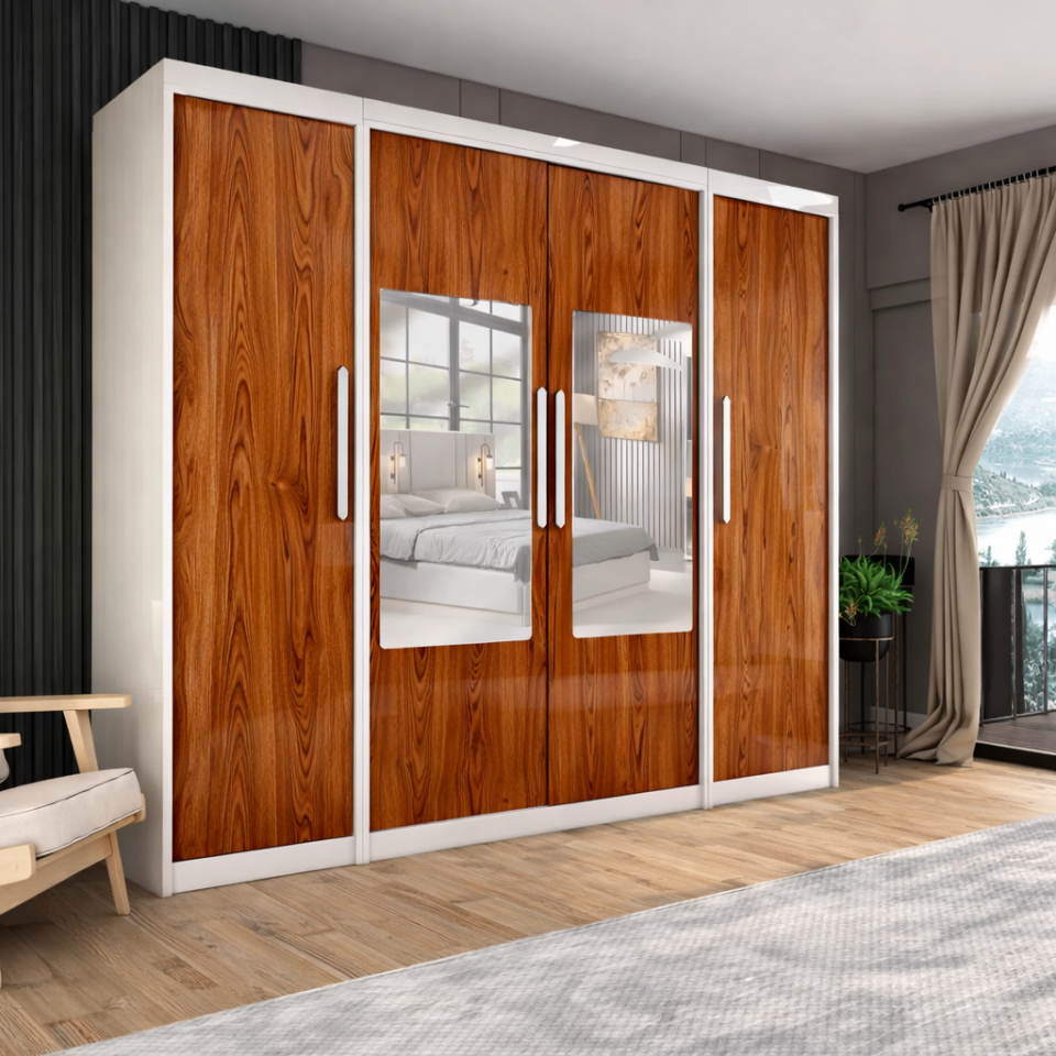 iki Boydan Kapaklı Orta Sürgülü Dolap 260 glossmax - Lak Panel