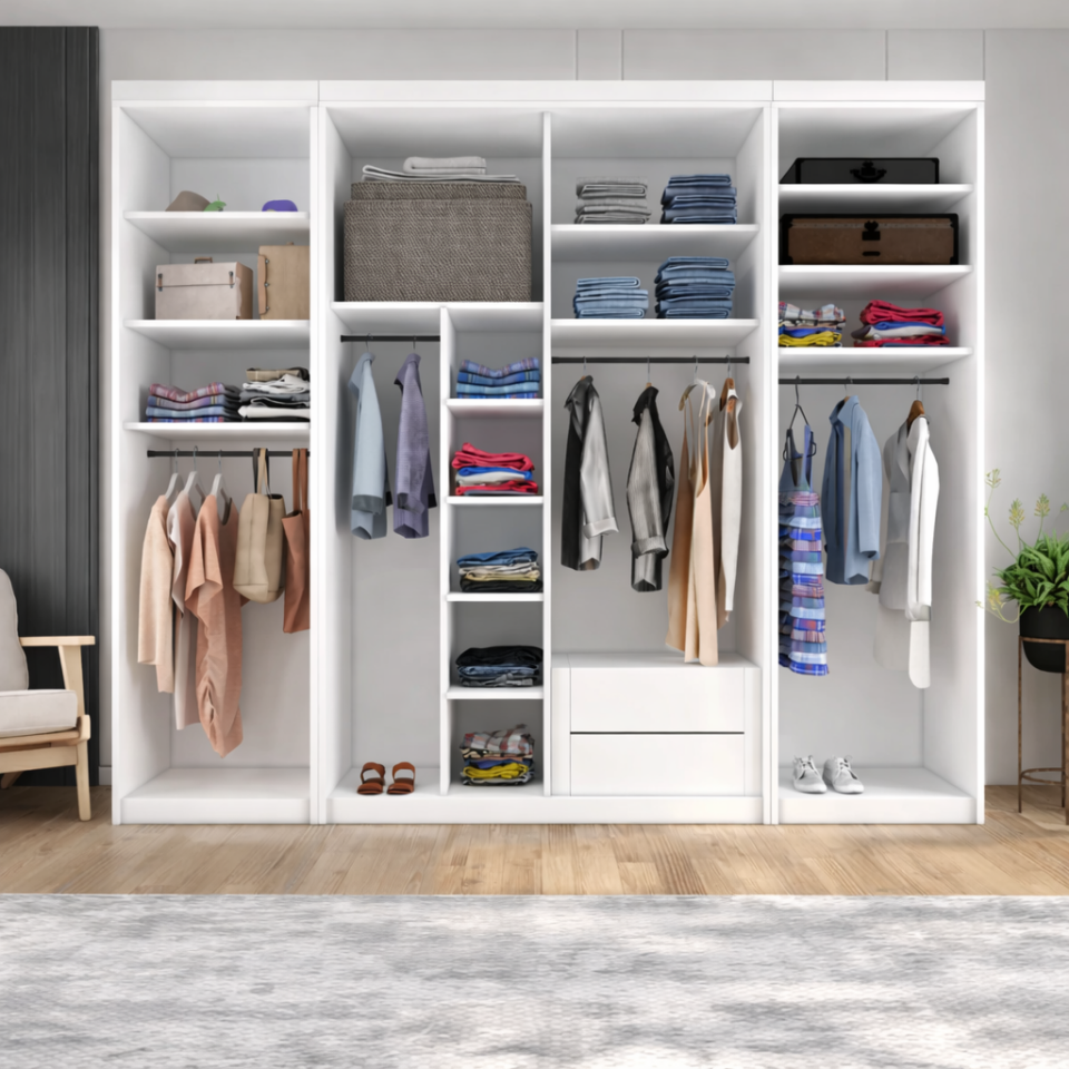 iki Boydan Kapaklı Orta Sürgülü Dolap 260 glossmax - Lak Panel