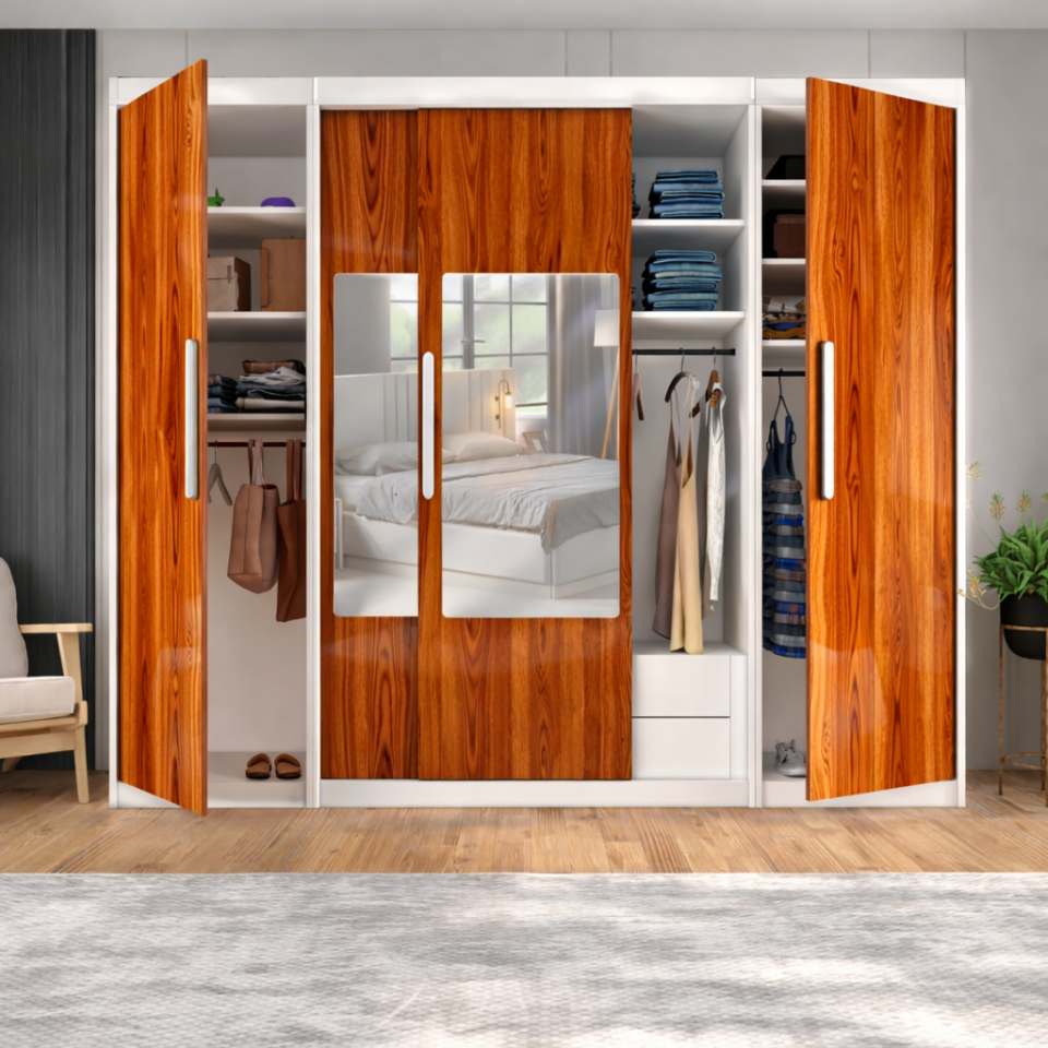 iki Boydan Kapaklı Orta Sürgülü Dolap 260 glossmax - Lak Panel