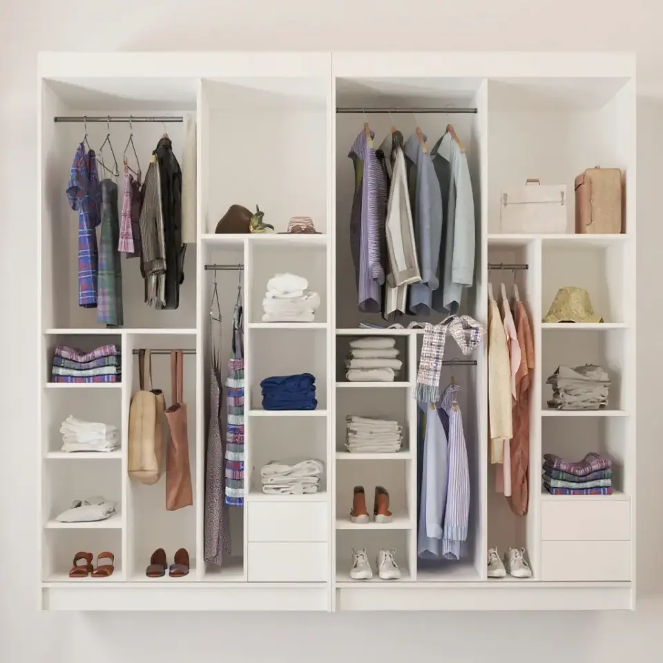 Sürgülü Gardırop Dört Kapaklı 280/210 Cm (PARLAK BEYAZ) Mdflam