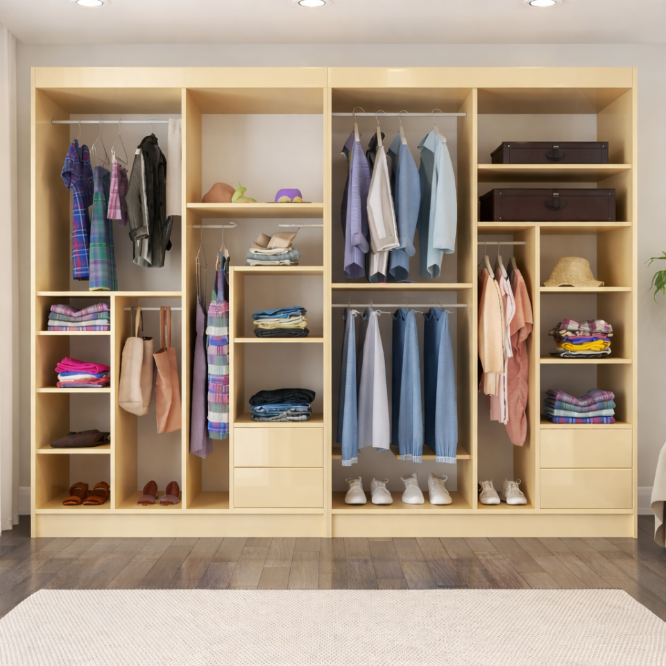 Sürgülü Gardırop Dört Kapaklı 360/210cm (KOTON VİZON) Mdflam