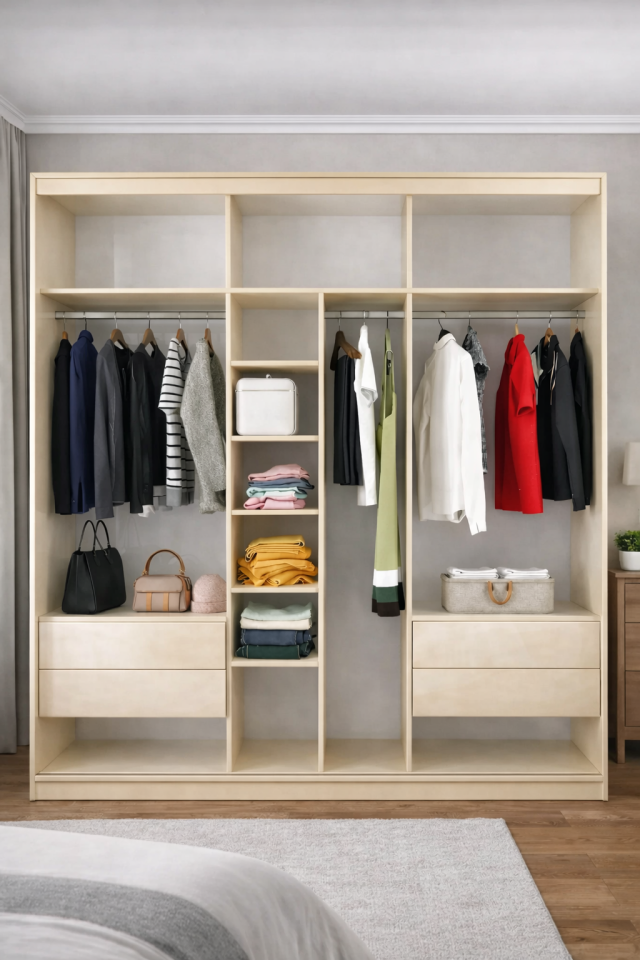 Sürgülü Gardırop Boydan Kapaklı 240/245 Cm Çıtasız Dolap Glossmax - Lak Panel