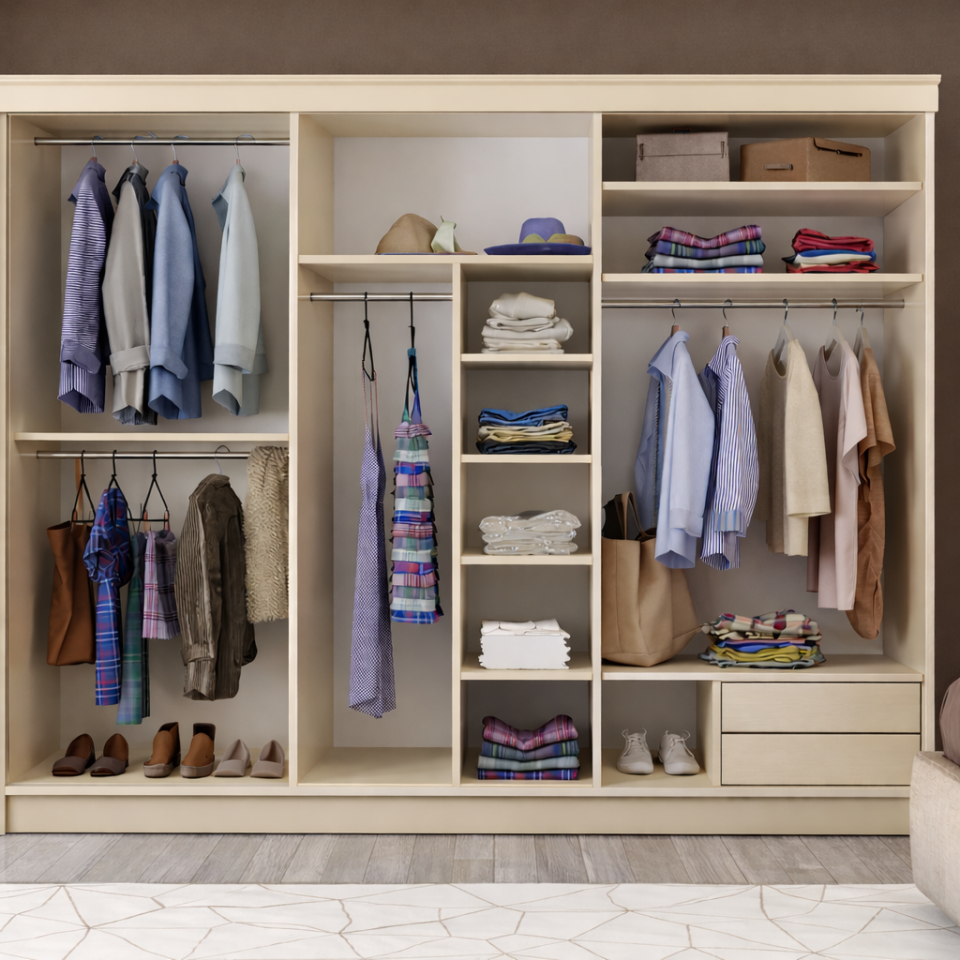 Sürgülü Gardırop Üç Kapaklı Aynalı 240/210cm Glossmax - Lak Panel