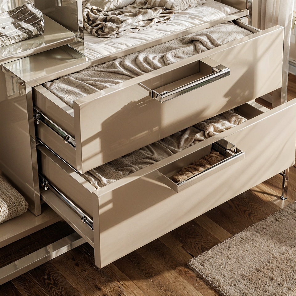 Sürgülü Gardırop iki kapaklı aynalı 160/210cm (KOTON VİZON Mdflam