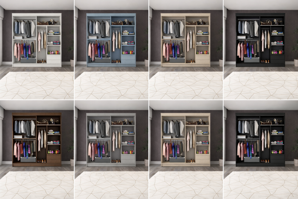 Sürgülü Gardırop iki kapaklı aynalı 140/210cm Glossmax - Lak Panel