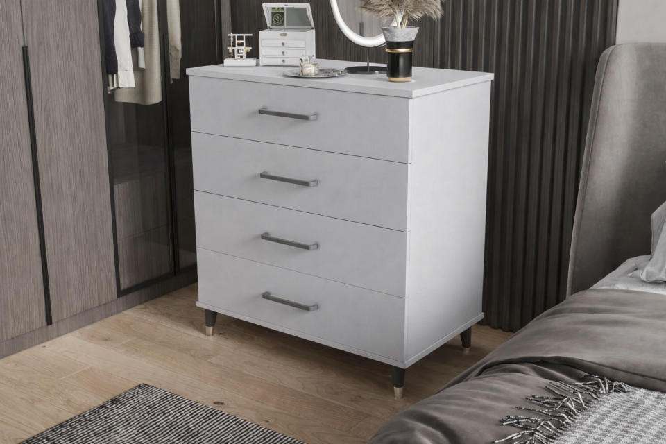 yılwood Şifonyer Aynalı Dört Çekmeceli  Glossmax - Lak Panel