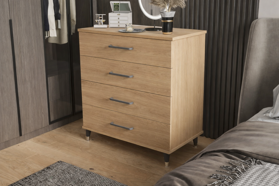 yılwood Şifonyer Aynalı Dört Çekmeceli  Glossmax - Lak Panel