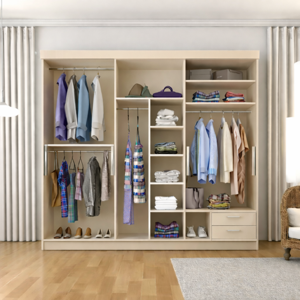 Sürgülü Gardırop Üç Kapaklı aynalı (275/210) glossmax - Lak Panel