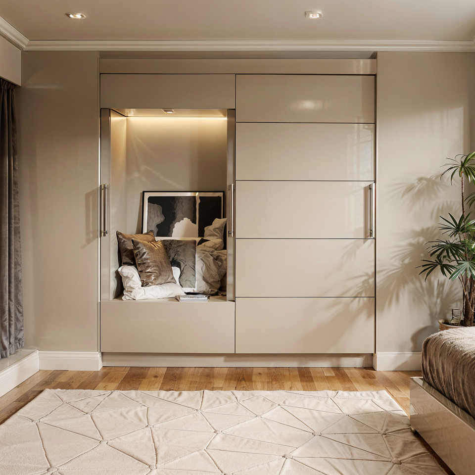 Sürgülü Gardırop iki kapaklı aynalı 140/210cm Glossmax - Lak Panel